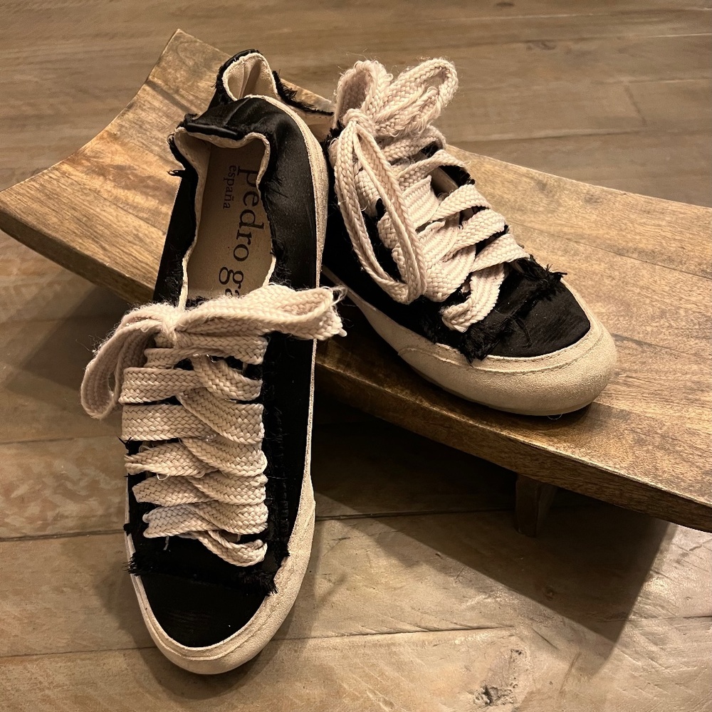 Pedro Garcia Frayed Satin Sneaker - Euro Size 38